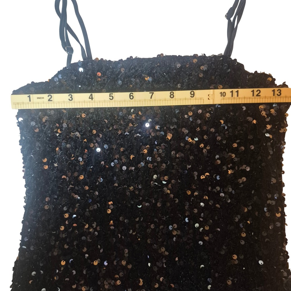 Forever 21 Sequin Mini Dress Womens Small Party Glam Bodycon Black Night Out - Picture 7 of 8
